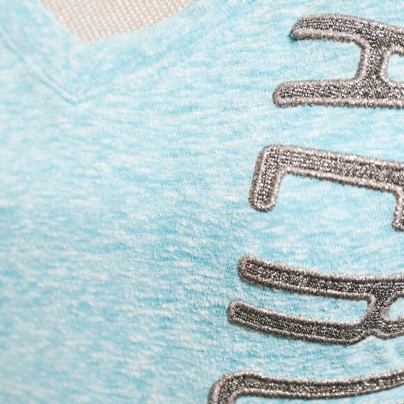 AEROPOSTALE Heather Sky Blue V Neck Tee - Picture 3 of 6